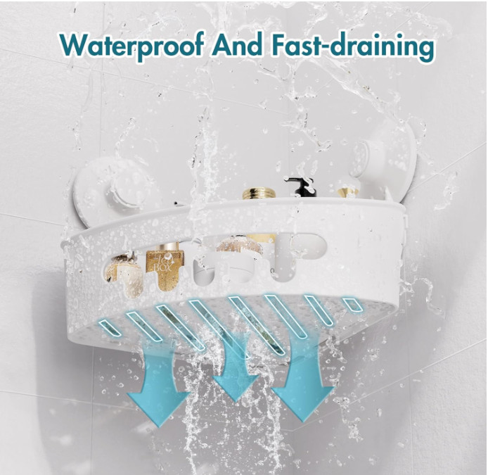 2 Pack Suction Cup Adhesive Shelves, NO-drilling Heavy Duty Storage Racks