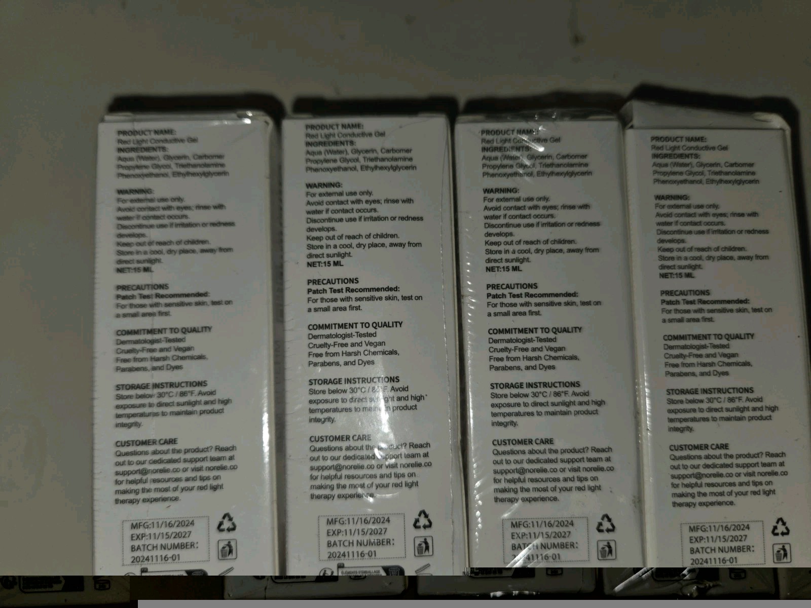 Lpt Of 4 norelie NIB Microcurrent Conductive Gel Hypoallergenic 15ml Exp 2027