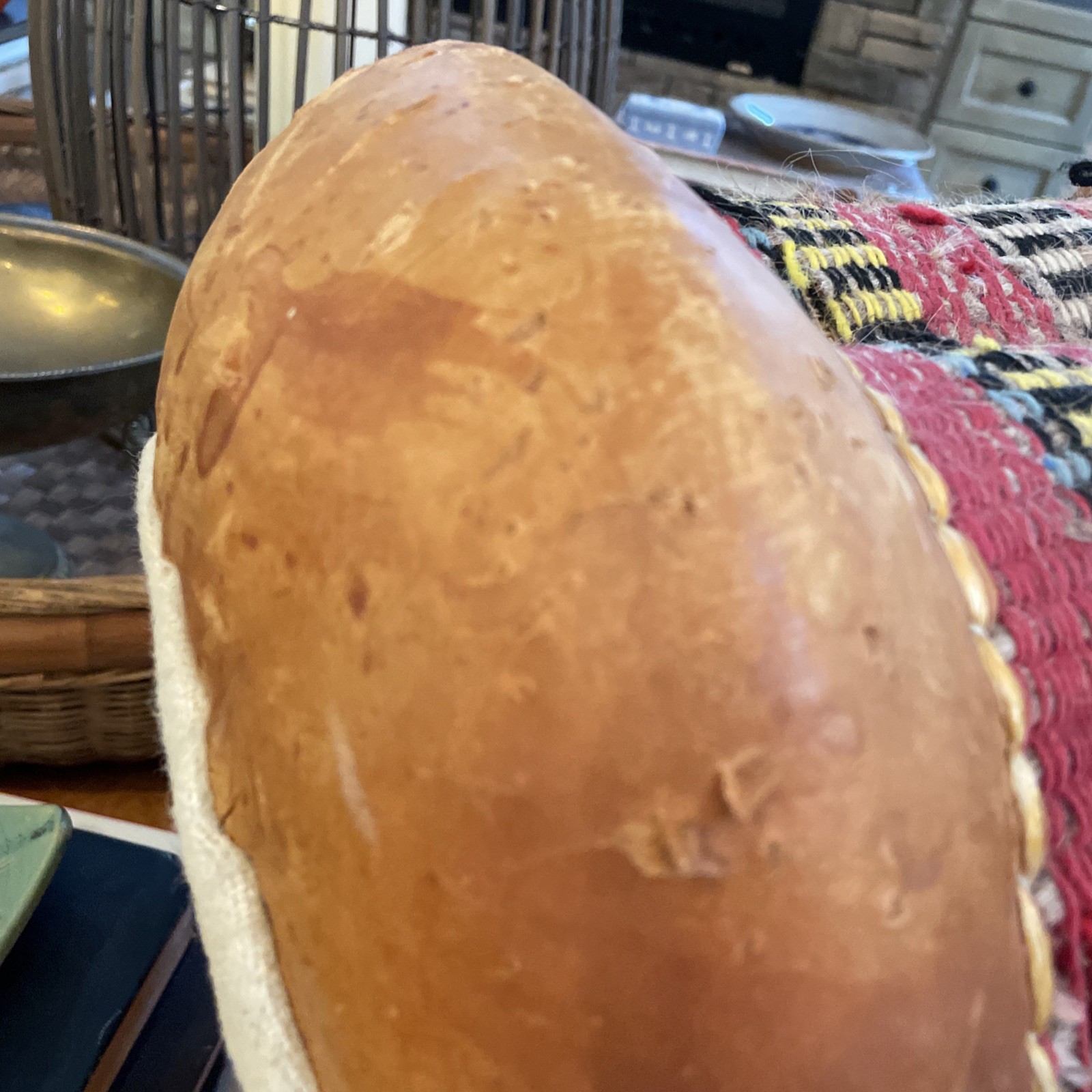 VTG North African Leather Donkey Saddle Woven Textile Tunisia