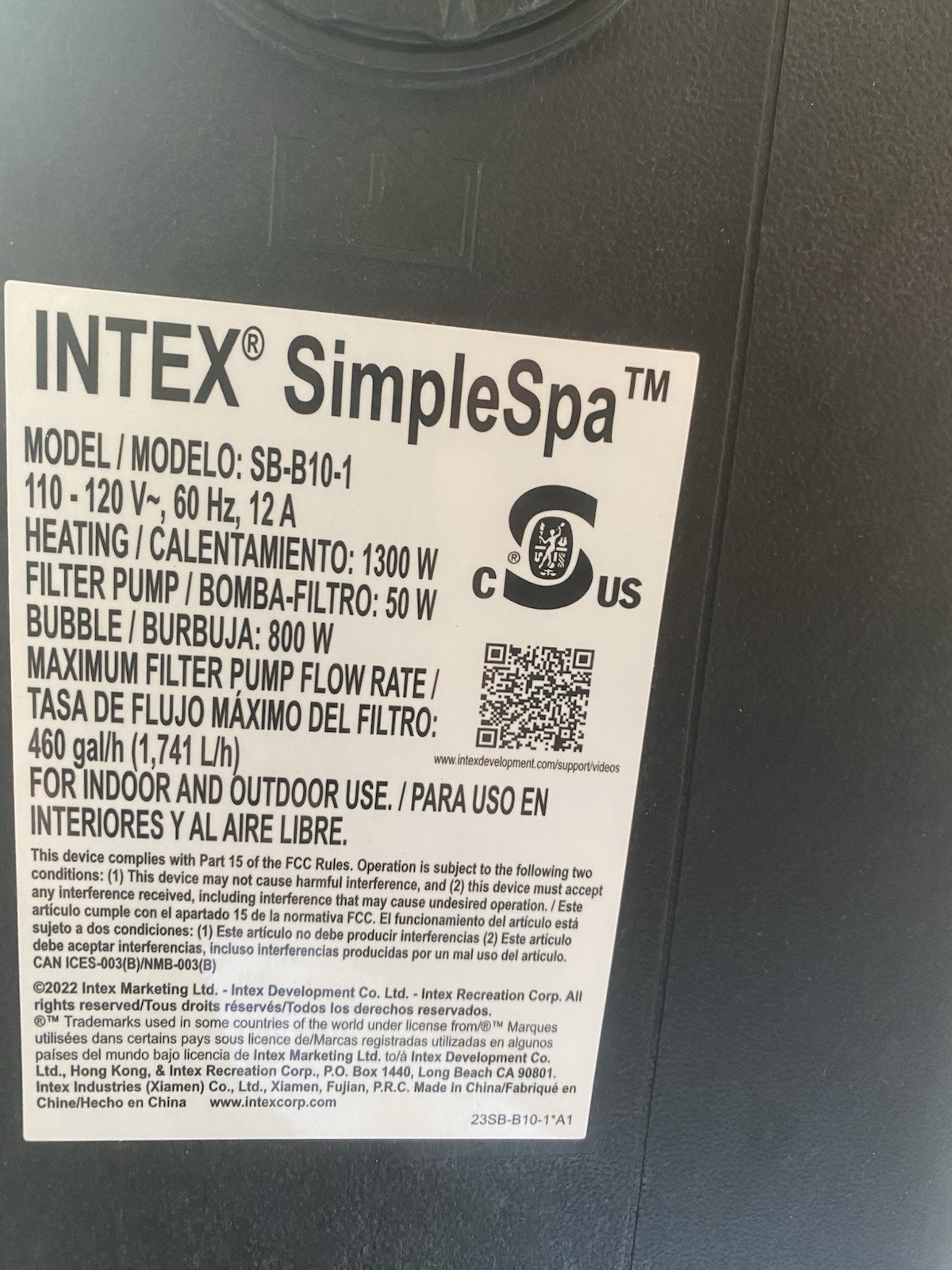 intex heater pump replacement model sb-b10-1