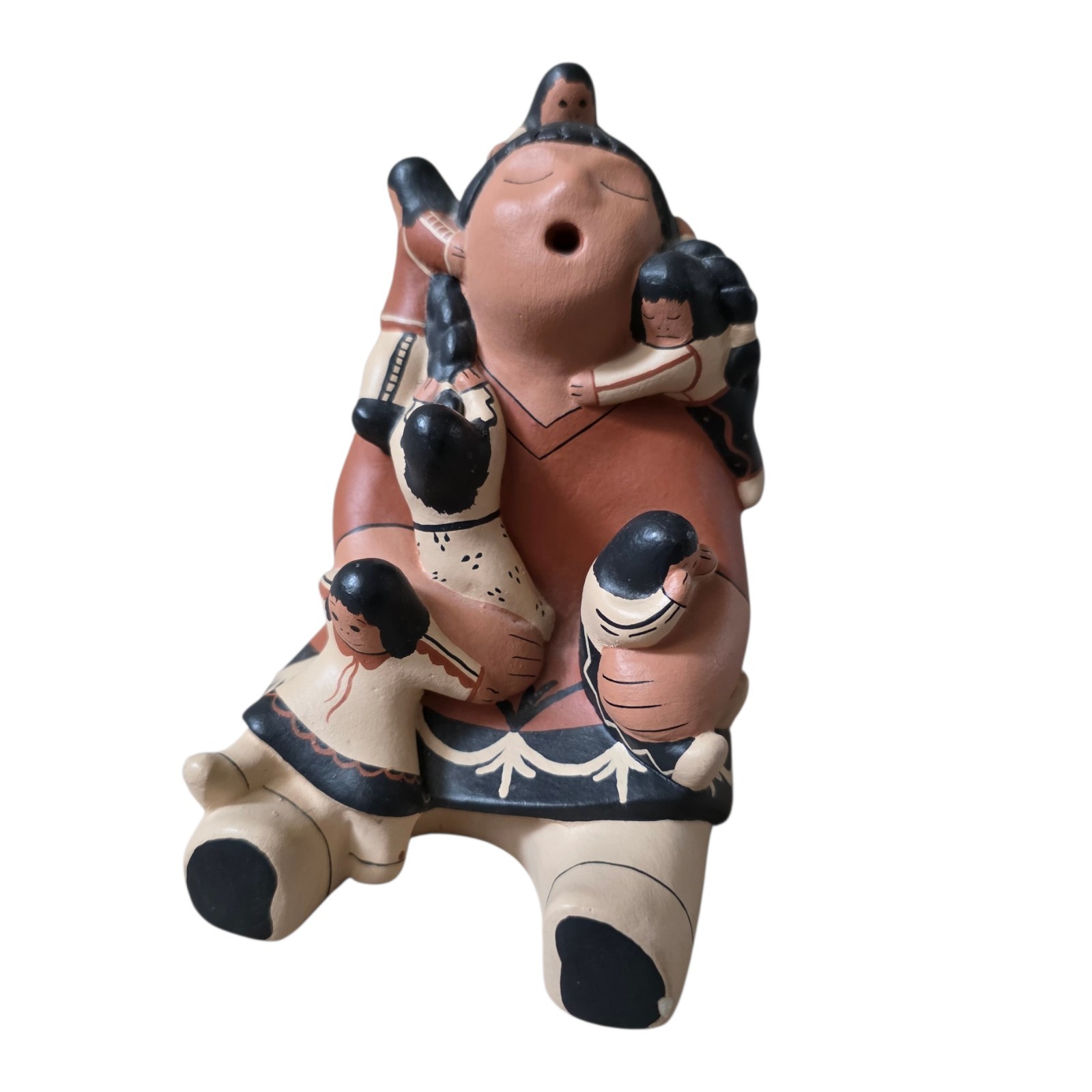 Native Cochiti Pueblo Storyteller Figurine Mother & Children Nandi 6" FLAW READ