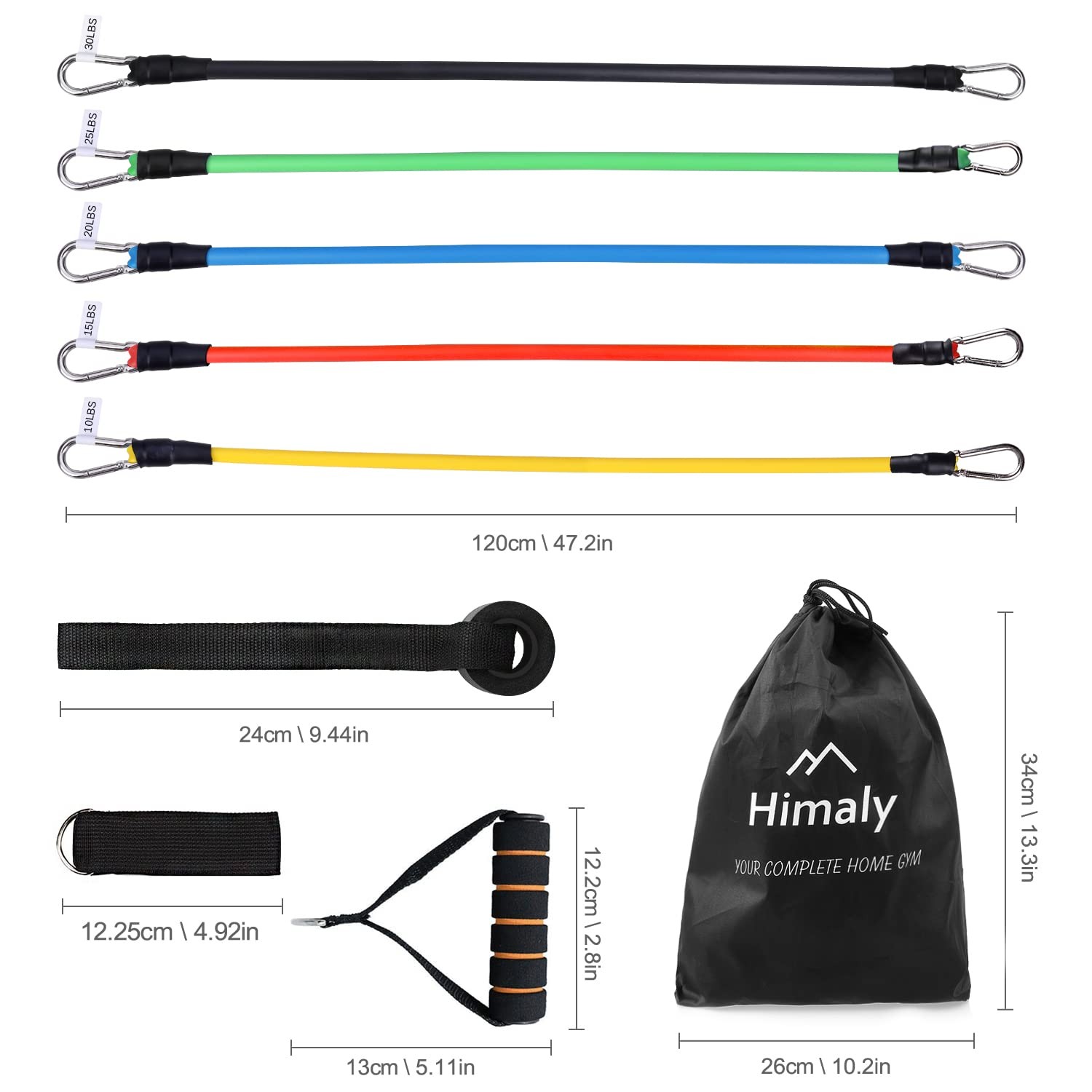 Resistance Bands Set, Exercise Bands Workout Bands with Handles, Door Anchor,...