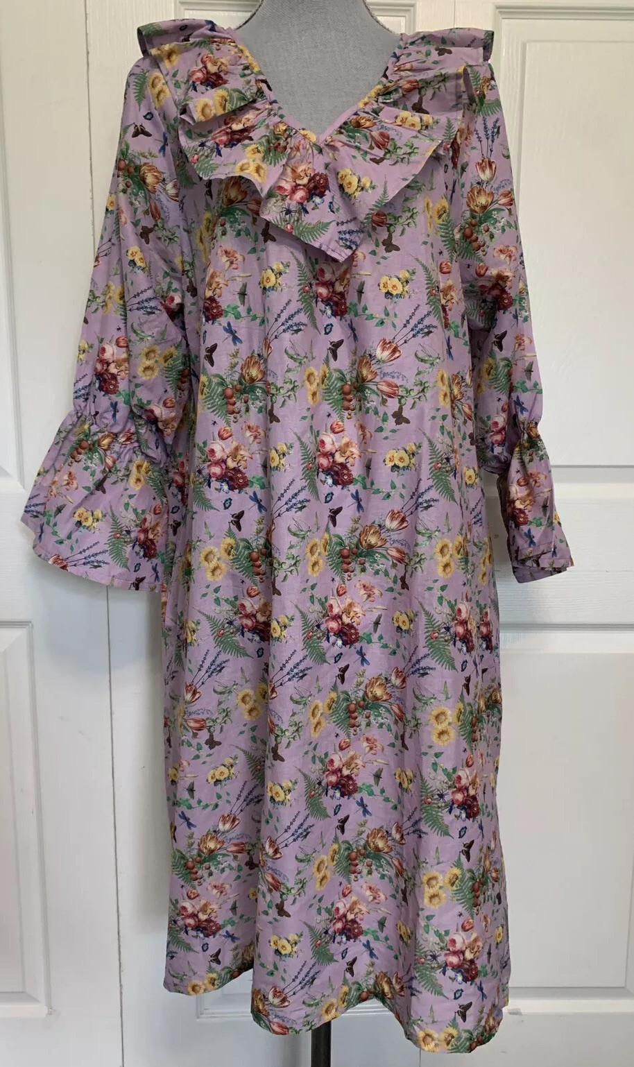 NEW Hopeless Romantic Nightgown XL / XXL 1x 2x roomy Cotton Ruffles Sleep dress