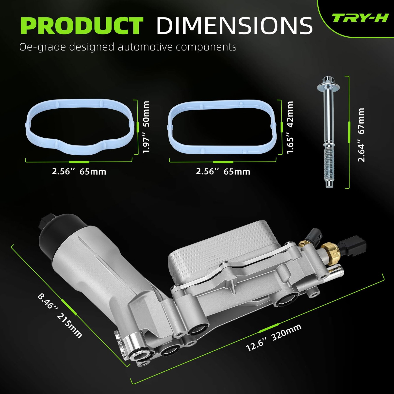 926-876 Aluminum Engine Oil Cooler Filter Housing for 2011-16 Chrysler 200 300..