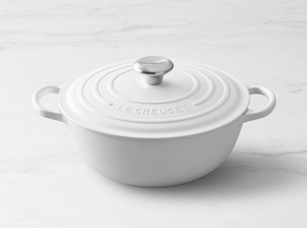 Le Creuset Signature Enameled Cast Iron Soup Pot, 4 1/2-Qt. In Cotton Color. NIB