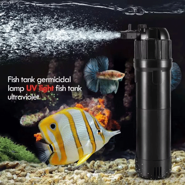 5-IN-1 Internal Aquarium Fish Tank UV Sterilizers Filter Submersible Water Pump