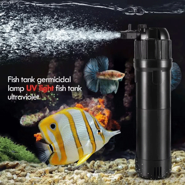 Aquarium Submersible UV Sterilizer Filter Light Fish Tank Germicidal Water Pump