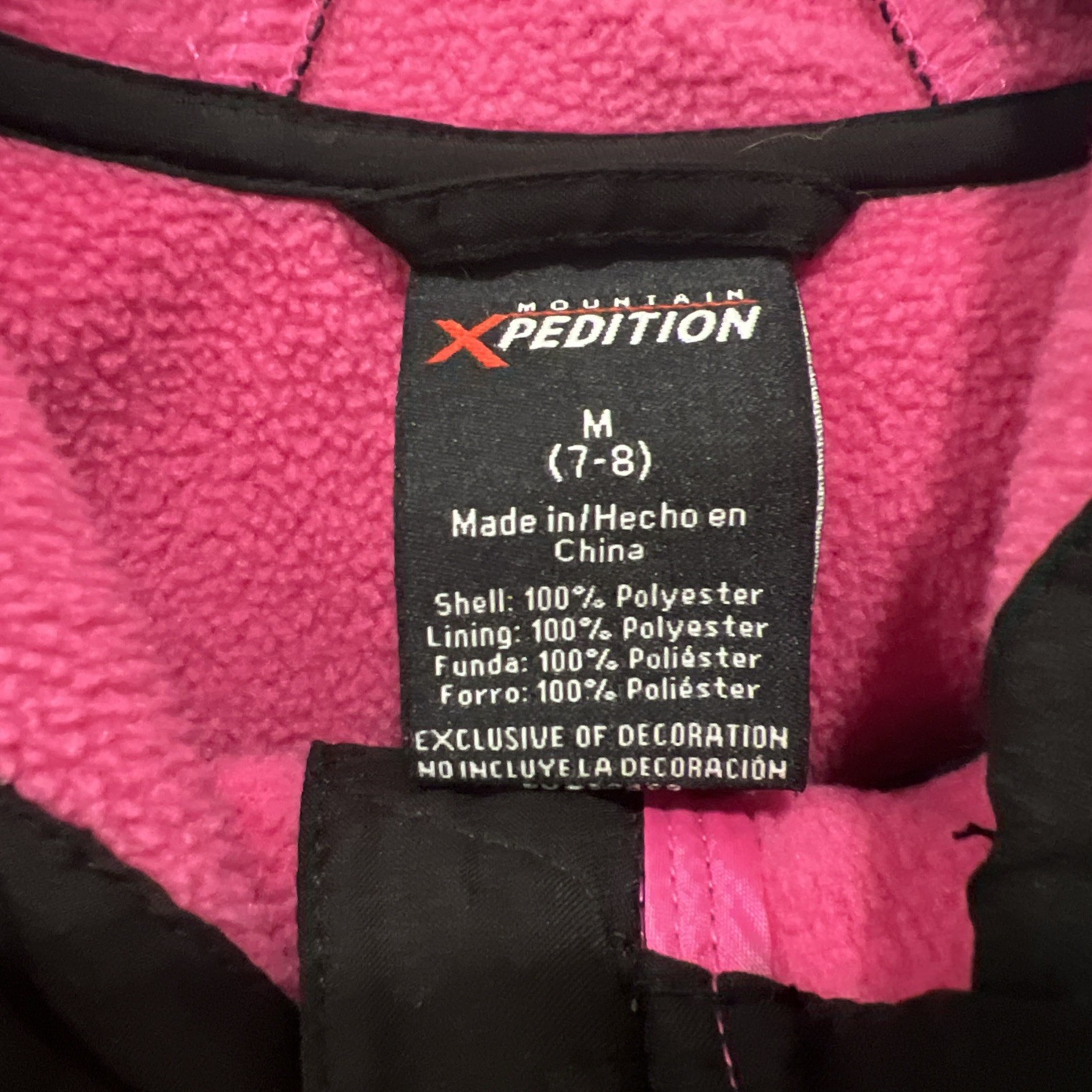 Mountain Xpedition Coat Girls Size Medium (7-8) Hooded Black Pink
