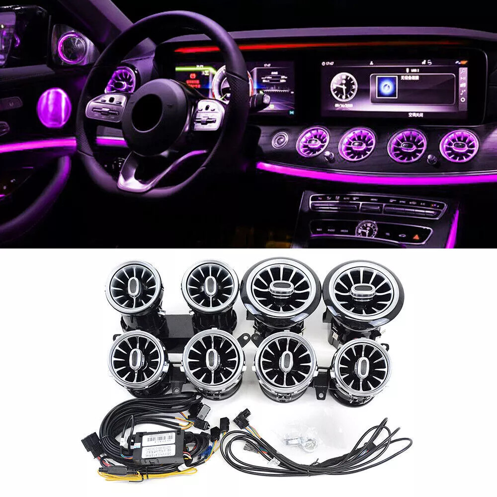 8PCS AC Vent Ambient Light For Mercedes Benz E-Class W213 2016-2023 64 Colors