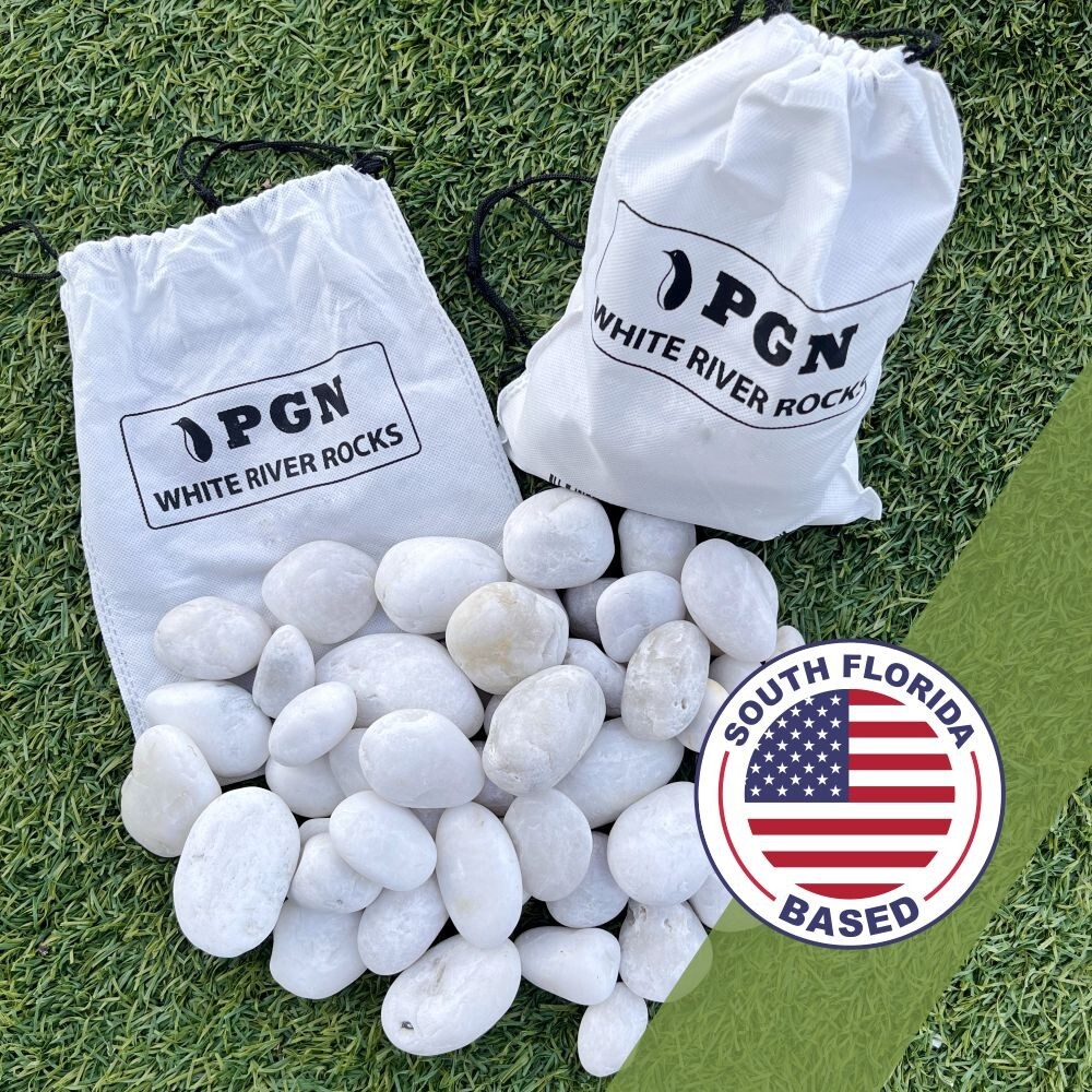5 lb Decorative White River Rocks Pebbles for Plants Aquarium Stones (1-3")