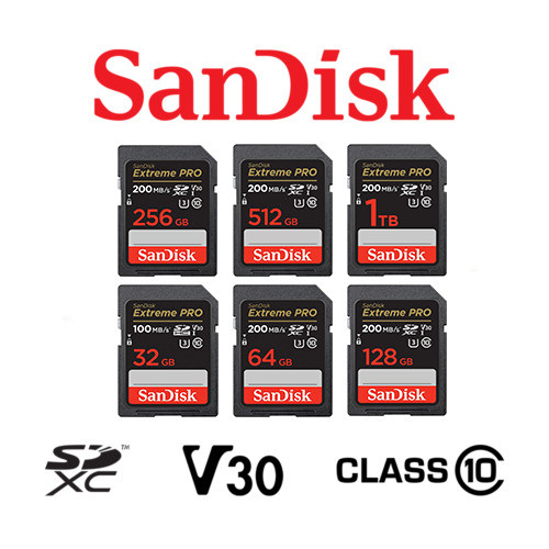Sandisk SD Extreme PRO 32GB 64GB 128GB 256GB 512GB 1TB Memory Card Nikon Canon