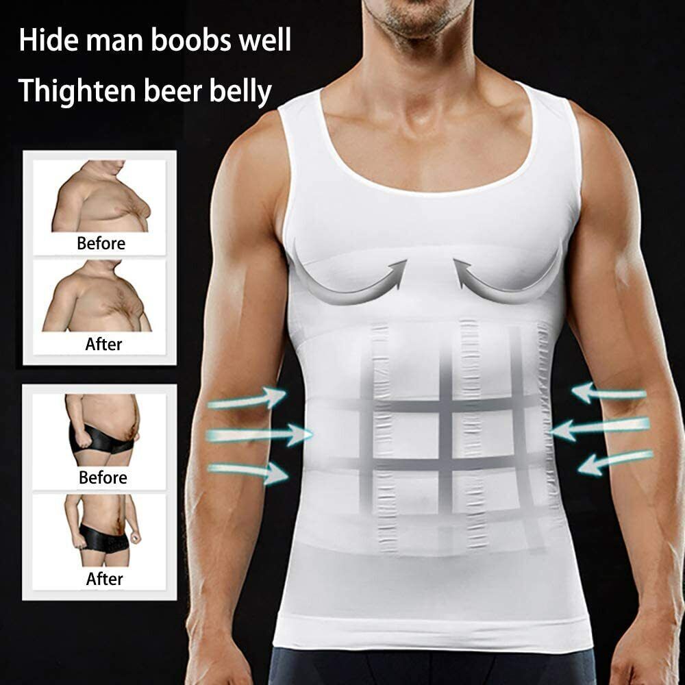 Men Body Shaper Slimming Tummy Vest Thermal Compression Shirt Tank Top Shapewear