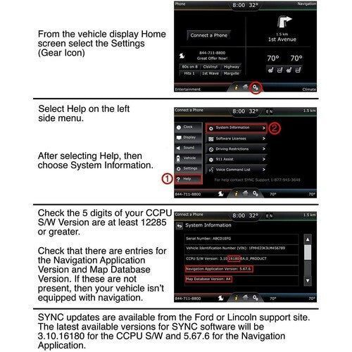 FORD LINCOLN A15 SYNC2 SD Card Navigation 2024 USA GPS Map Update