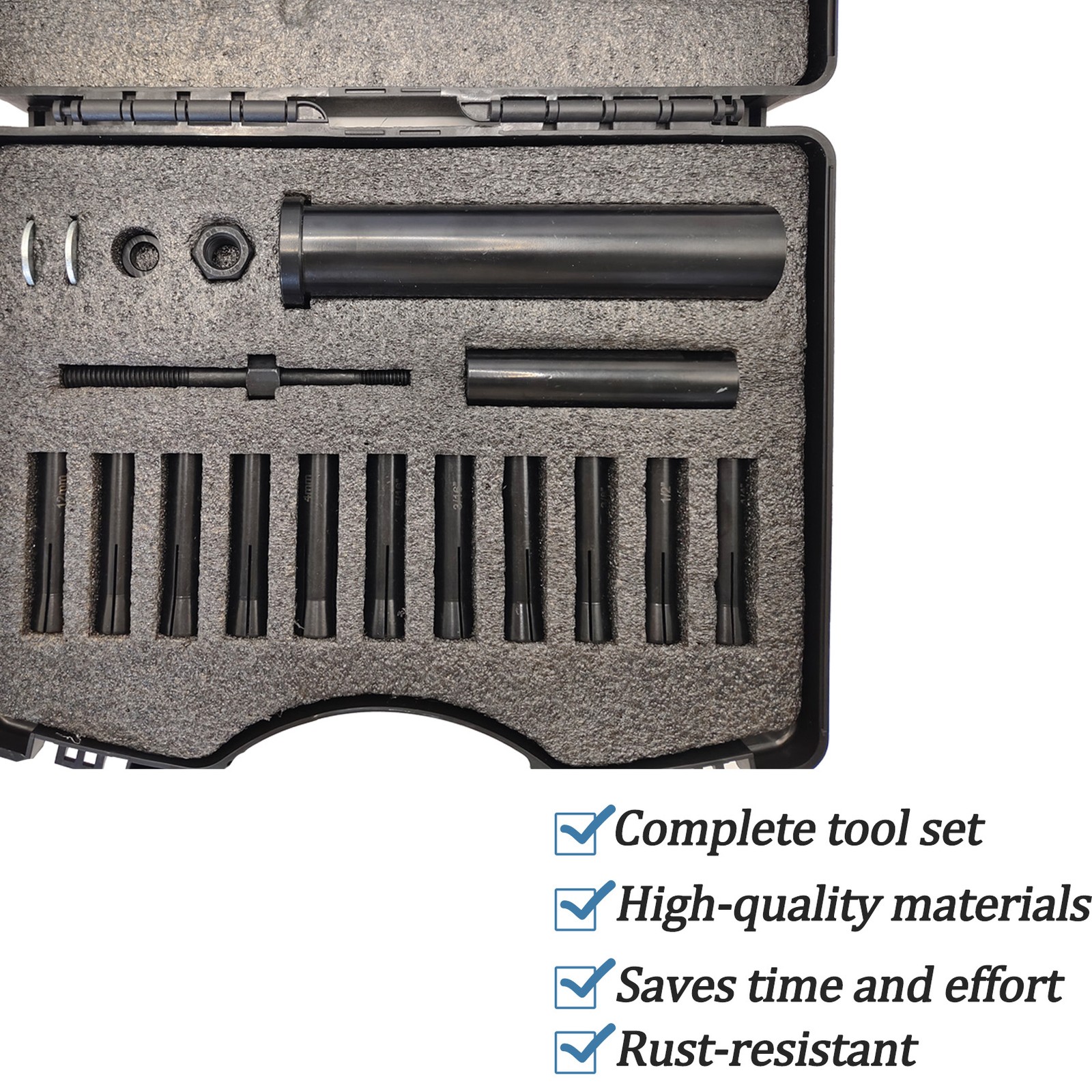 18pcs 95400 in-Line Dowel Pin Puller Master Set Includes Both SAE&Metric Collets