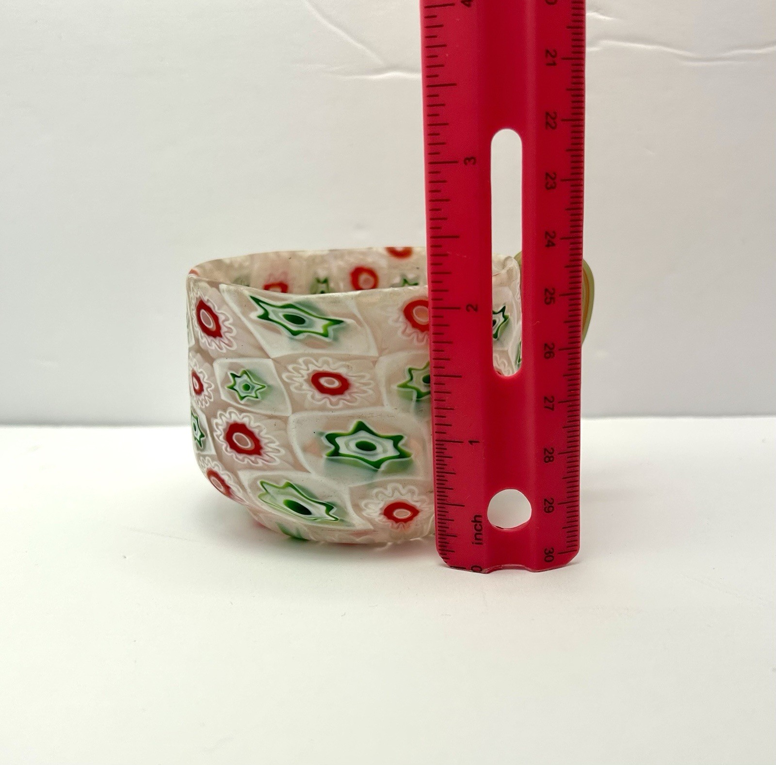 VINTAGE MURANO MILLEFIORI ART GLASS TEA CUP & SAUCER Dish Set