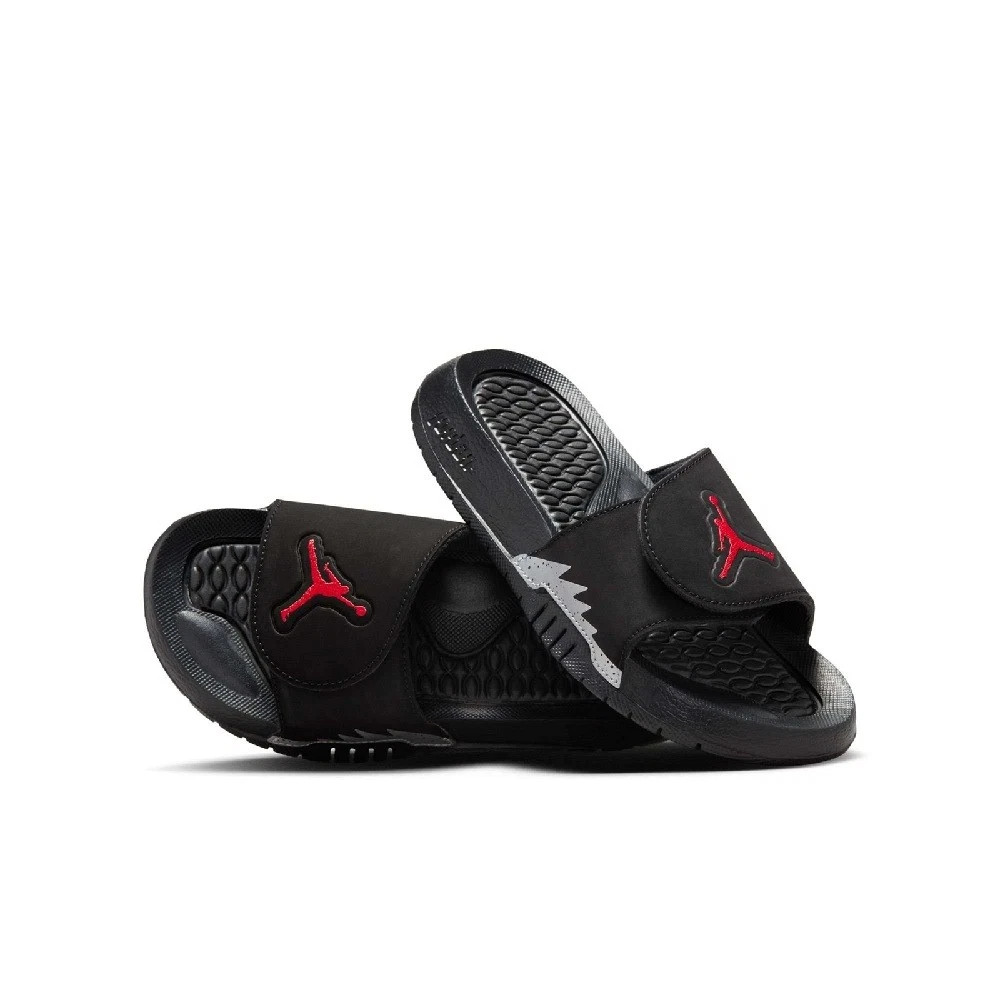 Air Jordan Hydro V Retro Black Fire Red Silver 555511-061 Youth Slides