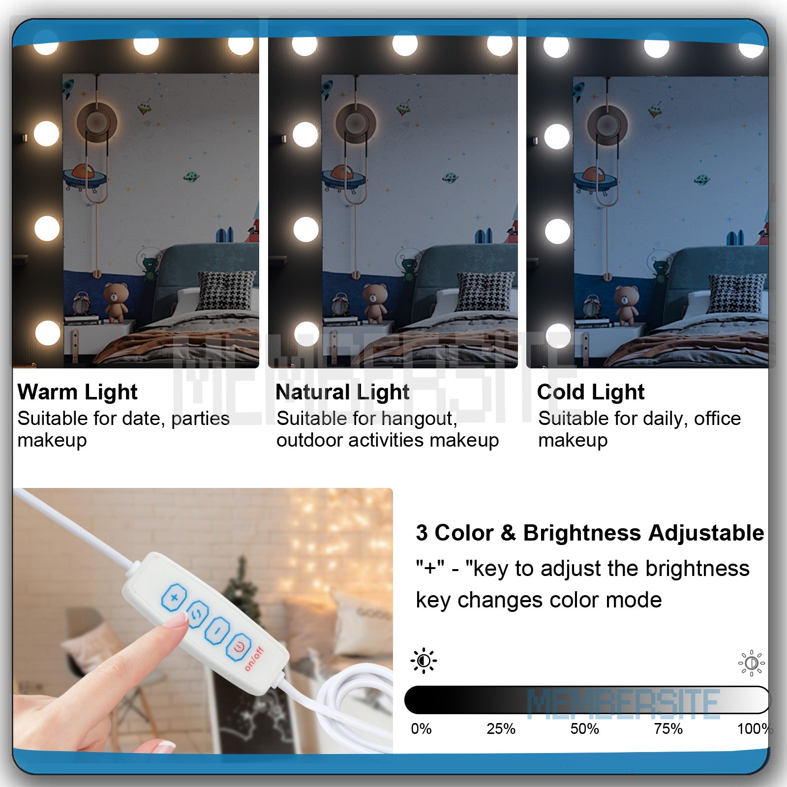 Black Makeup Vanity Desk With Large Hollywood Mirror 11 Led Bulbs Dressing Table