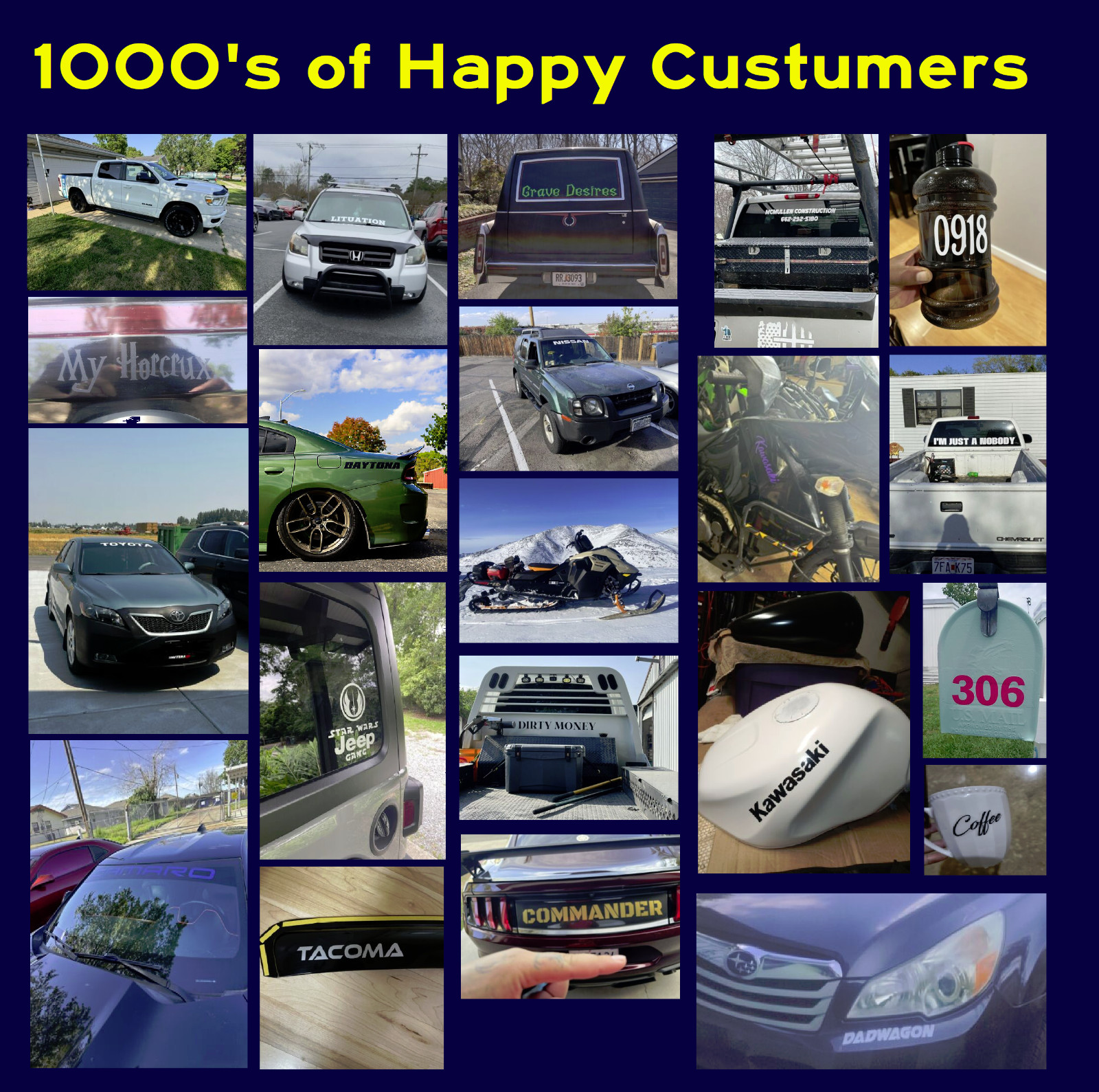 Custom Decal Sticker Vinyl Lettering Personalized Text,Window Wall Car Truck (14