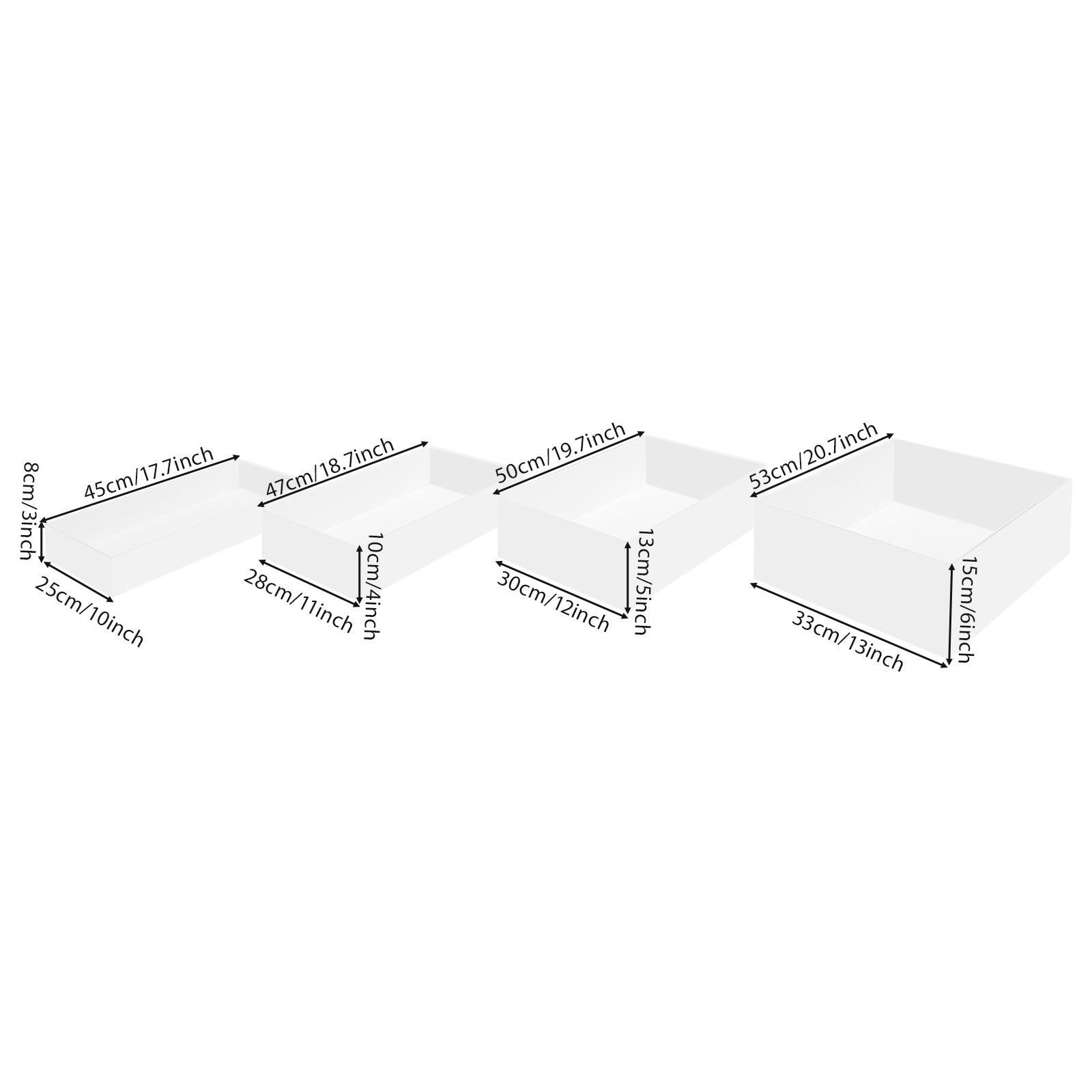 4Pcs White Acrylic Display Stands, Buffet Risers, Acrylic Nesting Stands Durable