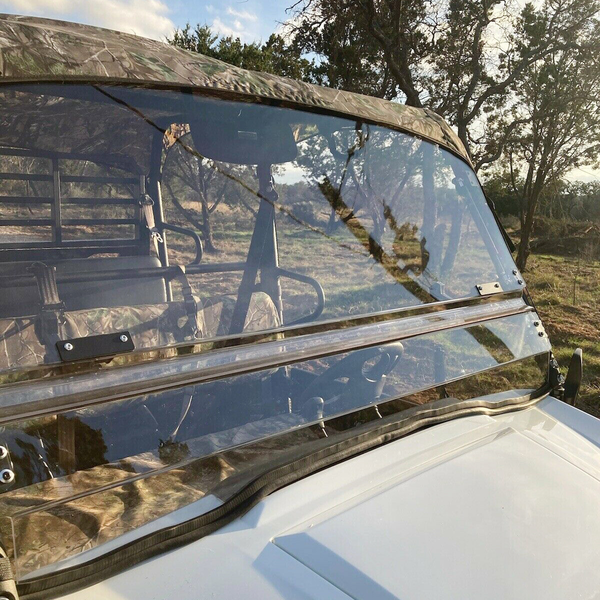 Scratch Resistant Flip Windshield For 2016+Kawasaki Mule Pro FXT / DXT / DX / FX