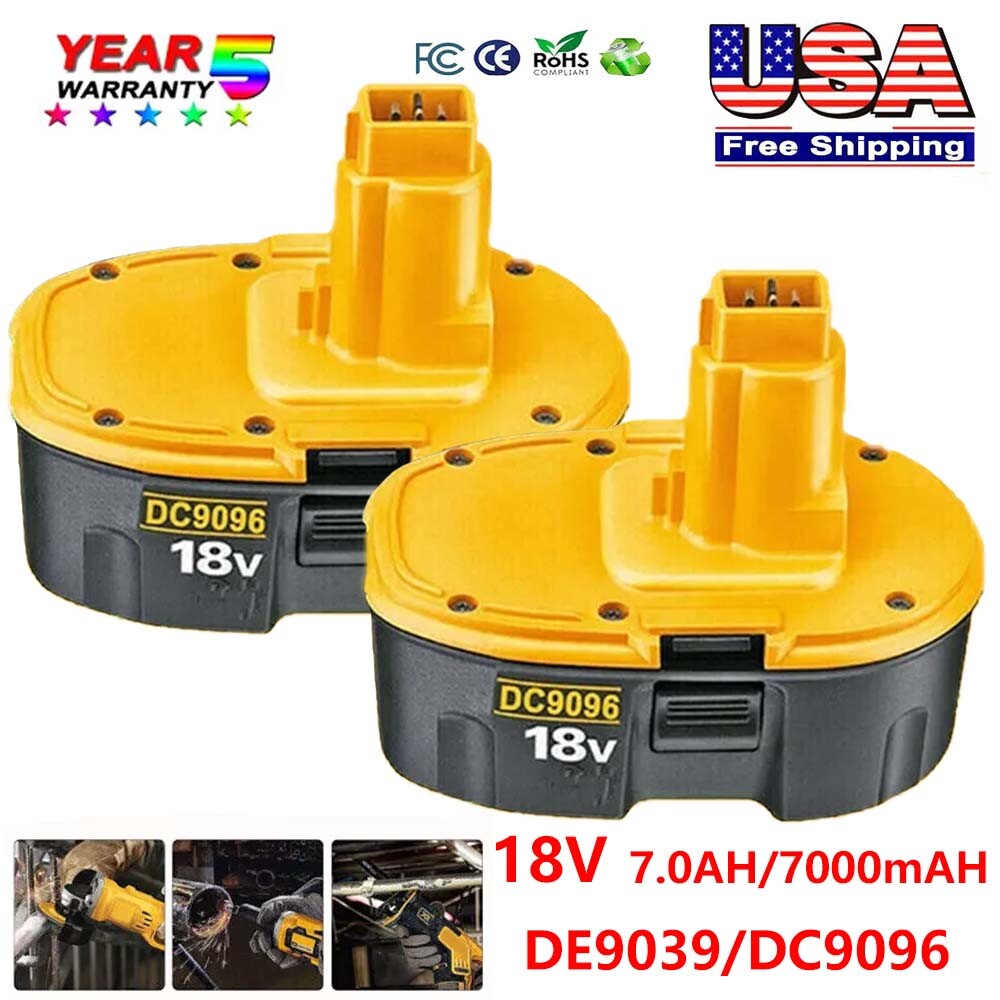 ✅2PCS 18V For Dewalt 18 VOLT XRP DC9096 DC9098 Ni-MH 7.0Ah Battery DC9099 DE9039