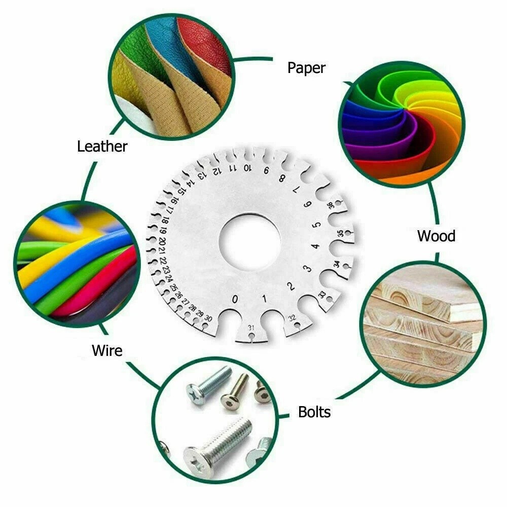 2PCS Sheet Metal Gauge Thickness Gage Wire Gauge Measuring Tool Stainless Steel