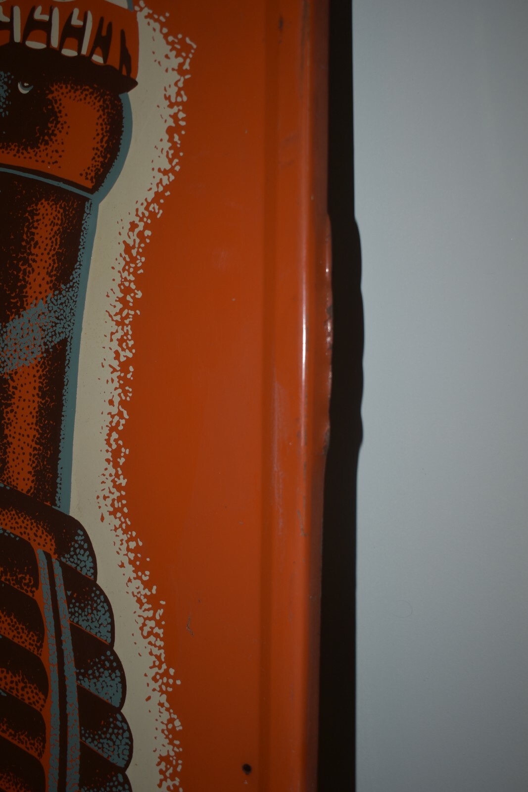 RARE Vintage DRINK ORANGE CRUSH SODA POP BOTTLE Metal ADVERTISING VERTICAL SIGN