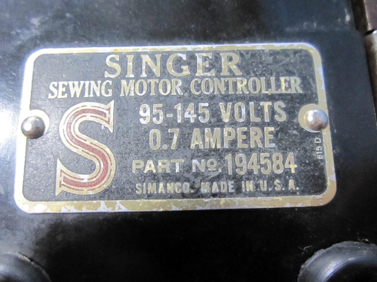 1955 Singer Featherweight 221 Sewing Machine Foot Controller & CORDS 194584