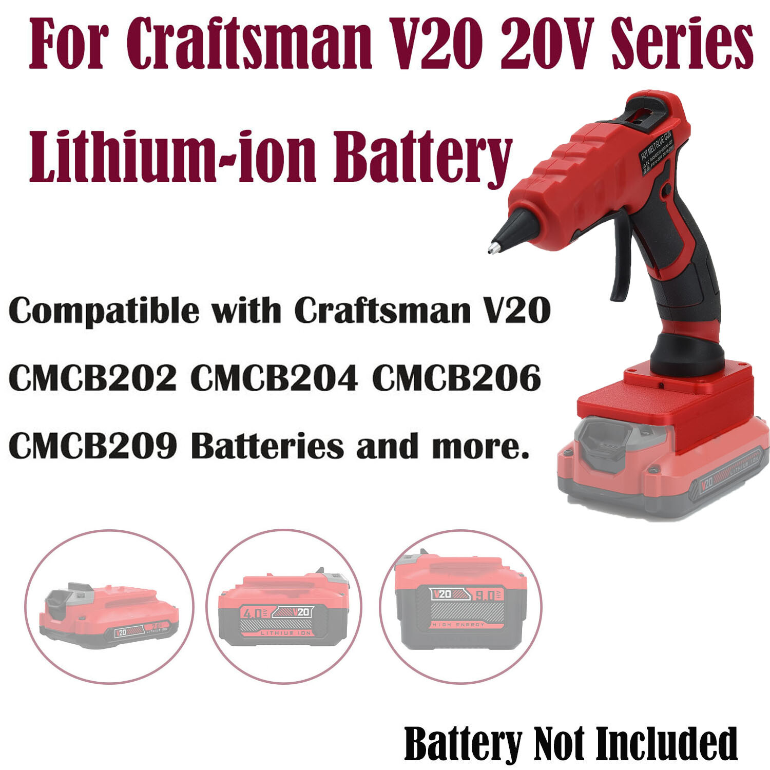 Hot Melt Glue Gun For Craftsman 20V V20 Li-ion Battery Handheld Repair DIY Tools