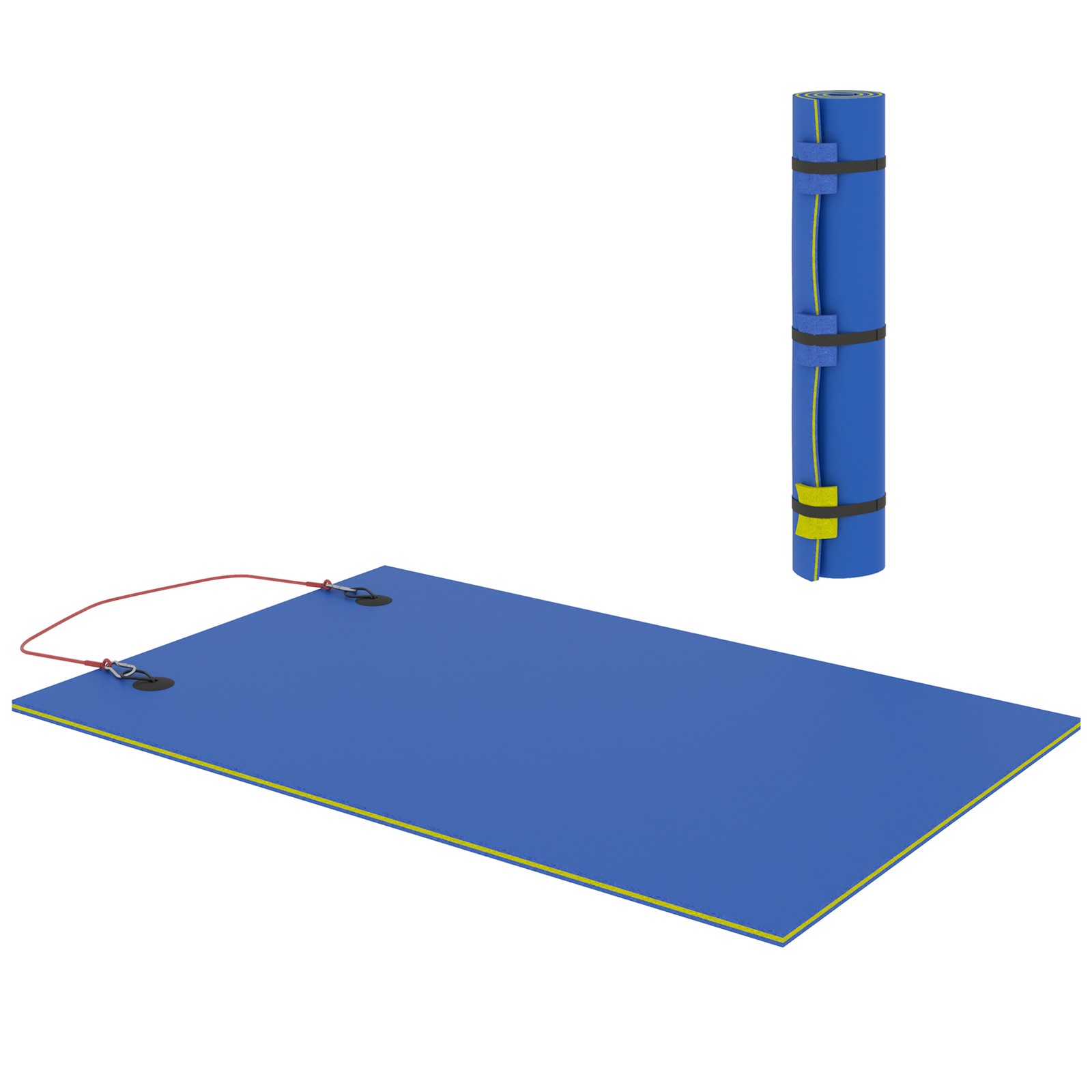 9' x 6' Lily Pad Floating Mat, Floating Water Pad for Lake, Blue