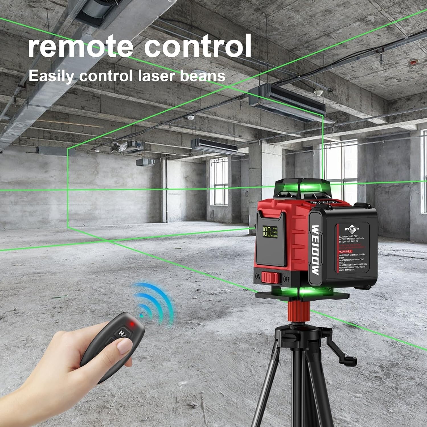 Laser Level Self Leveling with Tripod 4x360° Cross Line Laser for Construction