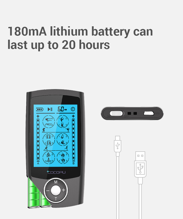 COCOPU 24 Modes Tens Unit Muscle Stimulator Machine Pulse Massager Pain Relief