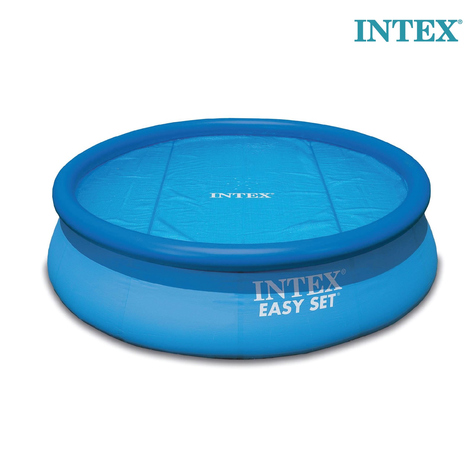 Intex 15 Foot Round Easy Set Vinyl Solar Cover for Swimming Pools, Blue | 29023E