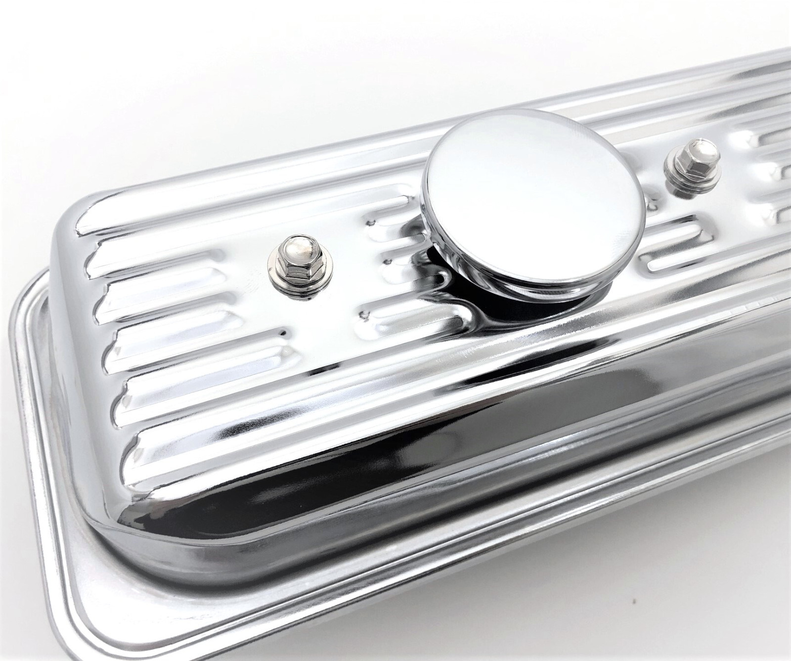 Chrome Tall Valve Covers SBC 305 350 1987-2000 Center Bolt Dress Up Complete Kit