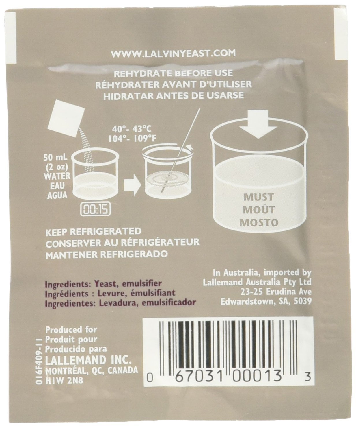 10 packs of KIV-1116 Lalvin Yeast for Winemaking