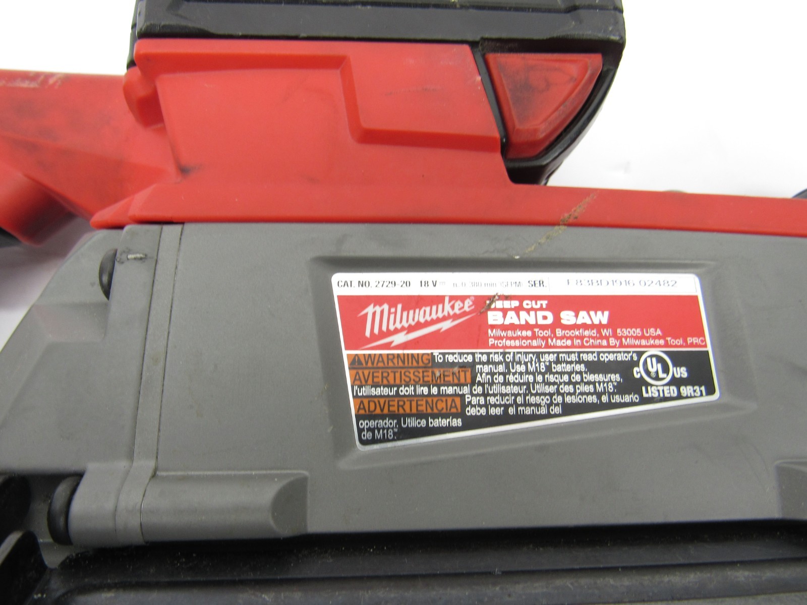 Milwaukee Tools 2729-20 18V M18 Fuel Deep Cut Band Saw with 3.0 AH battery