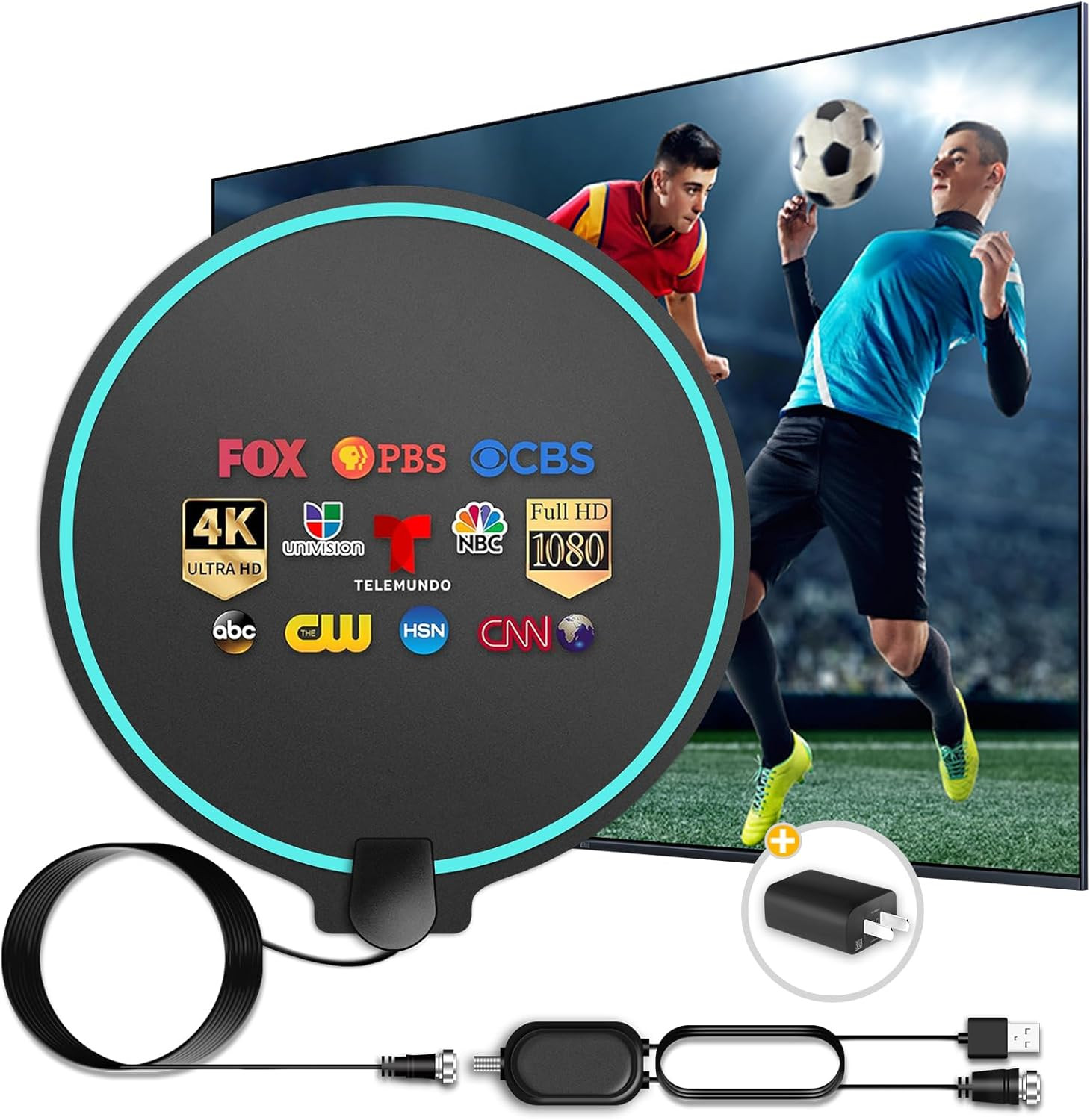 Get Free TV with Our 380-Mile Indoor HDTV Antenna & Signal Booster!