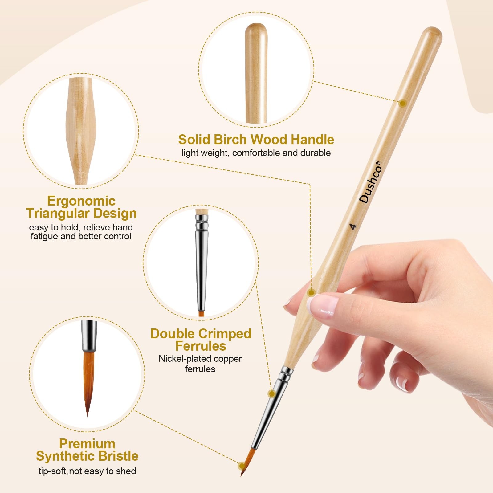 Miniature Paint Brushes Set of 10 Pcs for Fine Detail DIY Art Craft Drawing