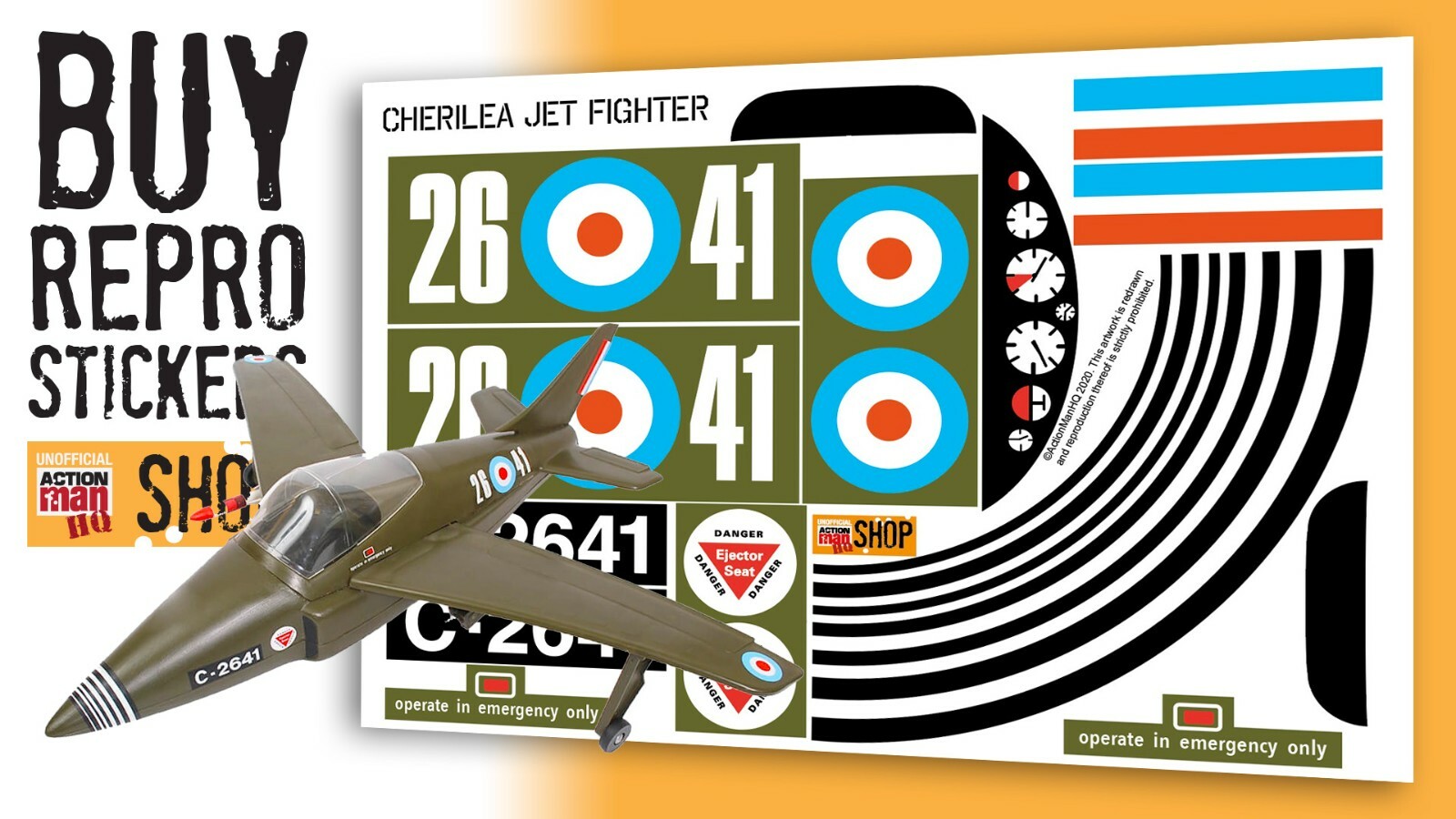 (Action Man) Cherilea Jet Fighter Stickers