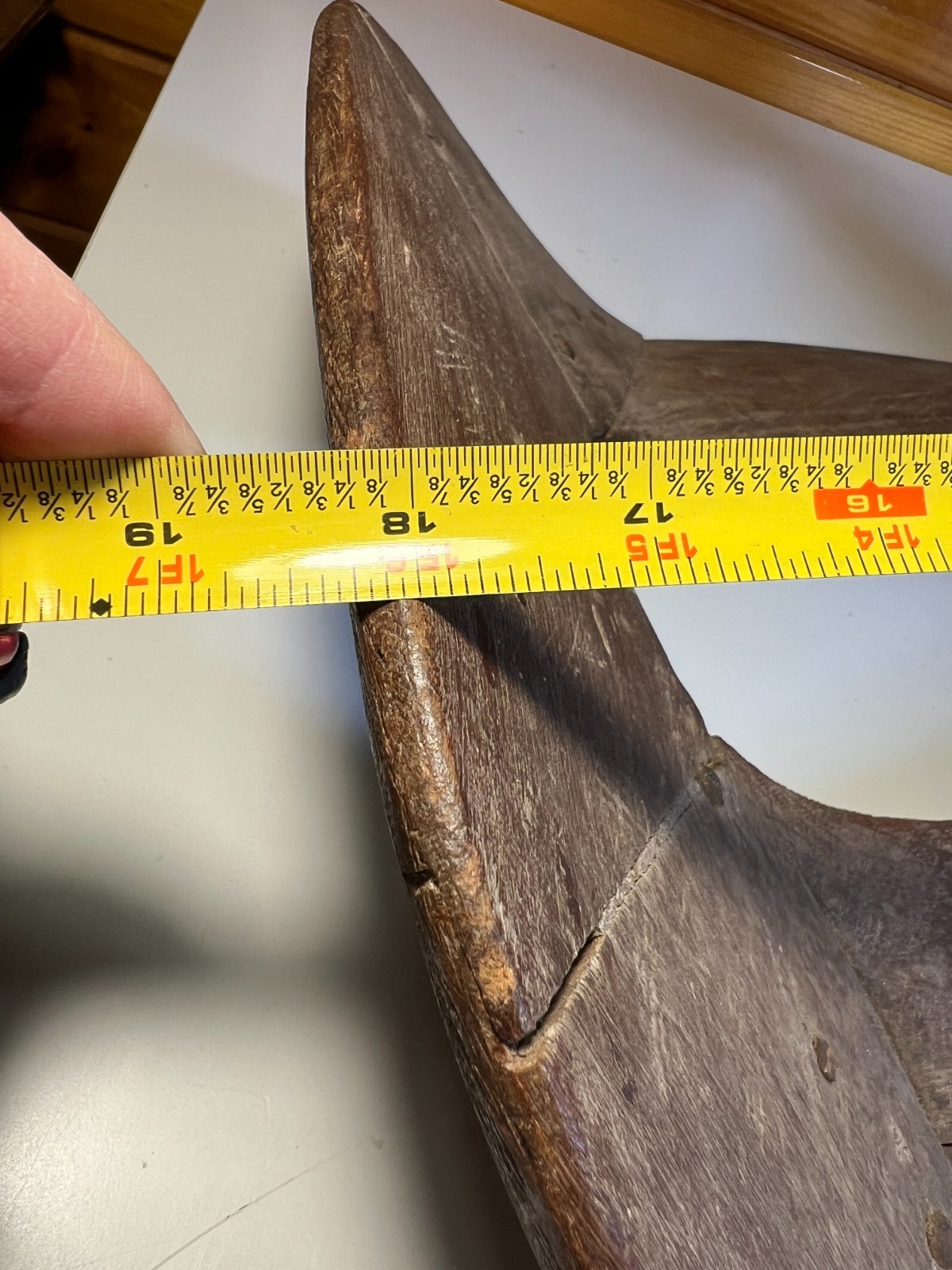 Antique 1880 Hand Made Wooden Saddle Stand Holder Blacksmith Peened Wrought Iron