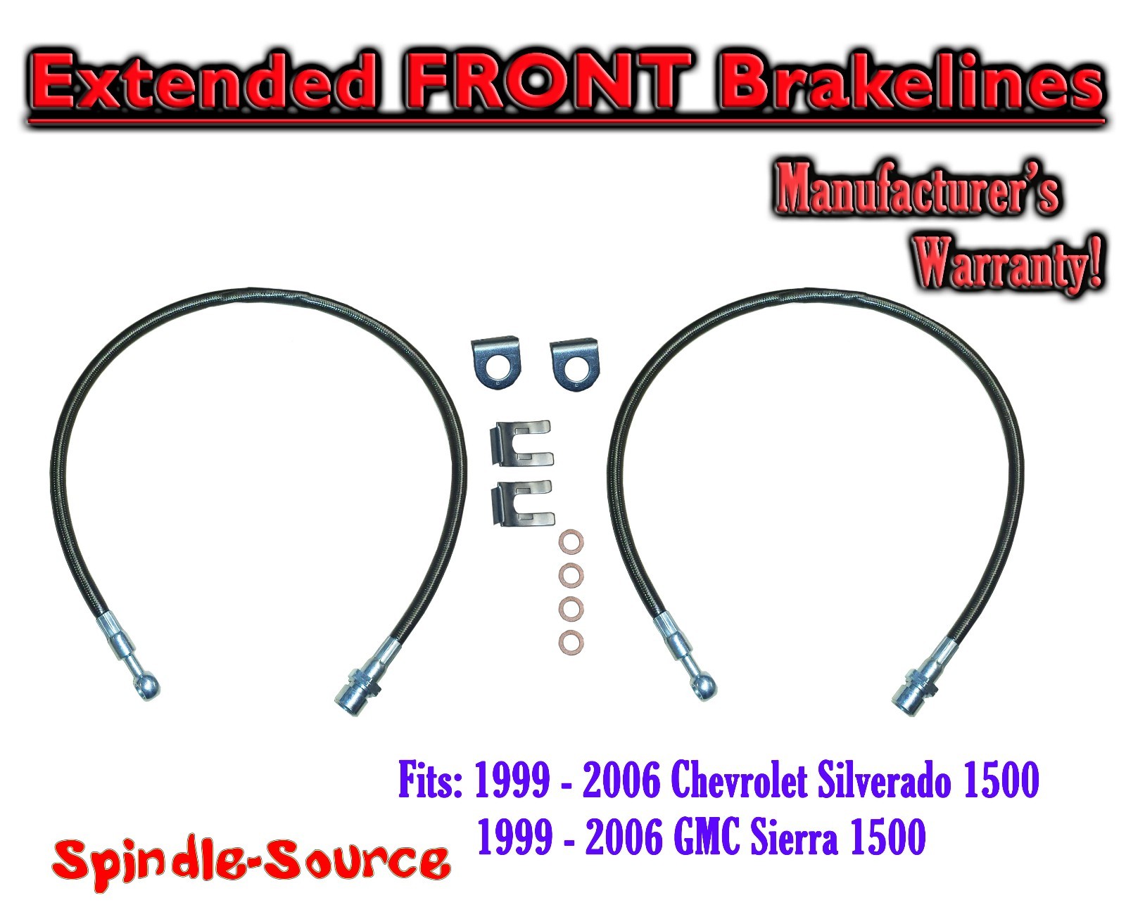 Stainless Steel Extended Brake Lines FOR 99 - 07 Chevy Silverado GMC Sierra 1500