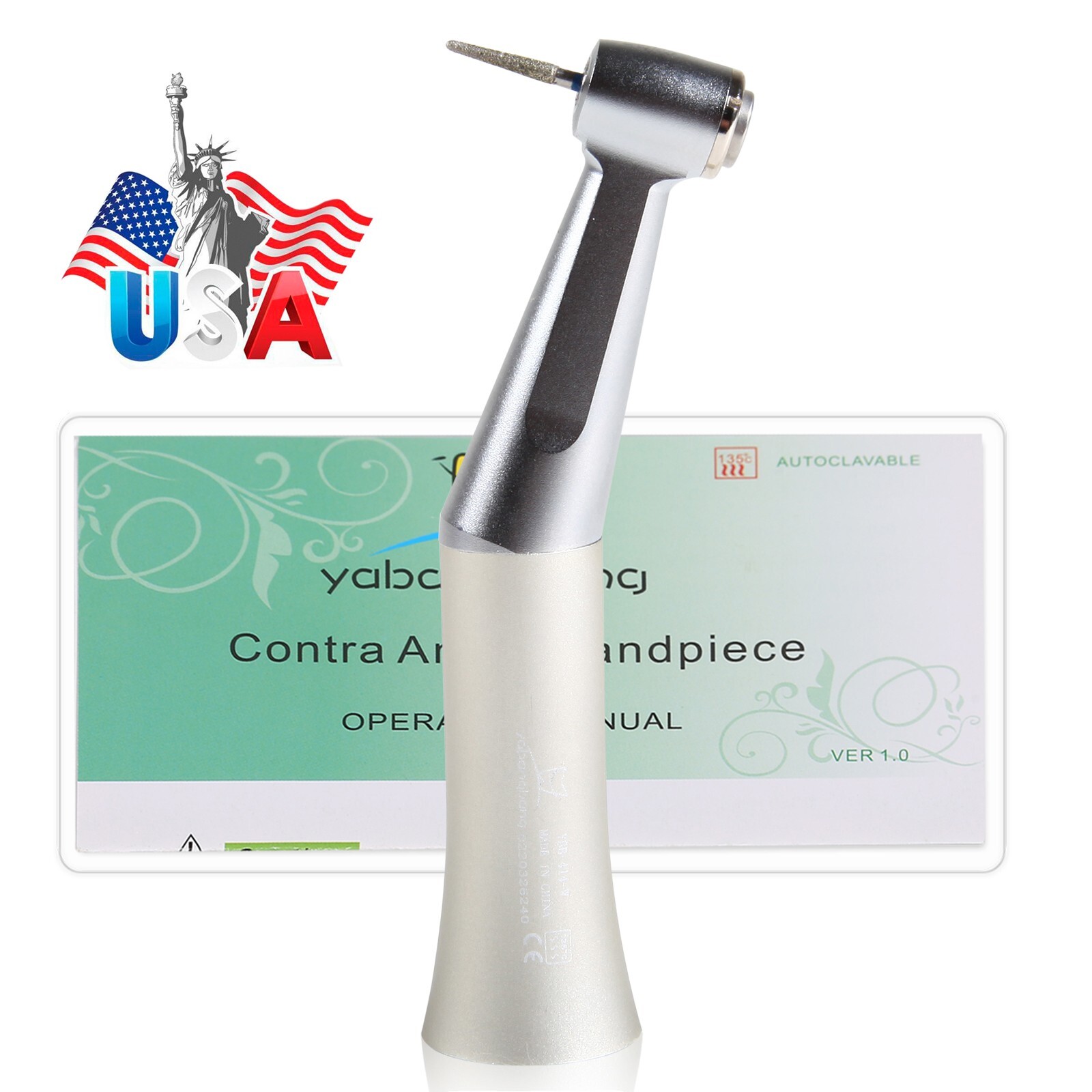 NSK Style Dental 1:1 Slow Low Speed Handpiece Push Button Contra Angle FAG