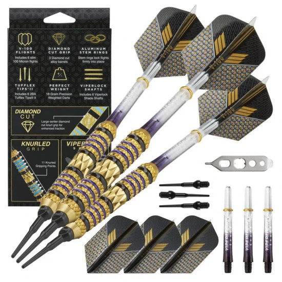 VIPER WIZARD SOFT TIP DARTS 18 GR DIAMOND CUT BARREL NEW SHIP FREE FREE FLIGHTS