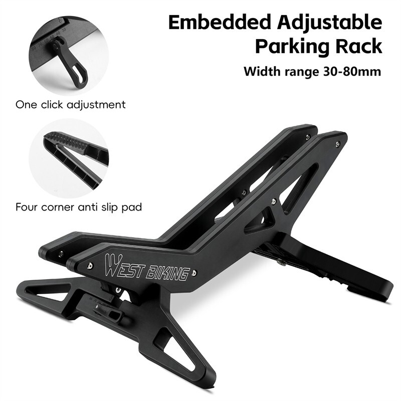 Adjustable Bicycle Stand Rack ABS MTB Road Bike Indoor Floor Parking Stand Black