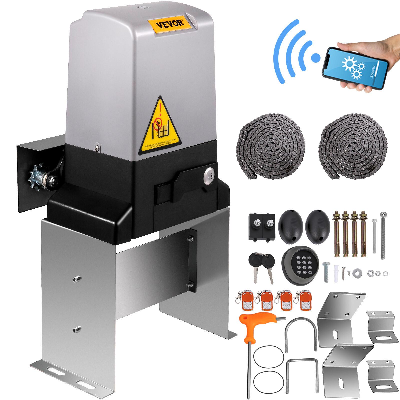 VEVOR 3100lbs Automatic Sliding Gate Opener Door Operator 4 Remote & APP Control