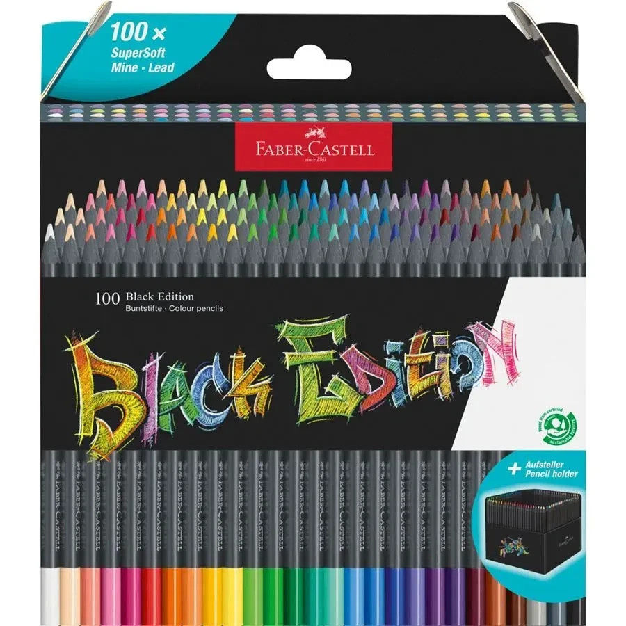 Faber-Castell Black Edition Colour pencils cardboard box of 100 116411