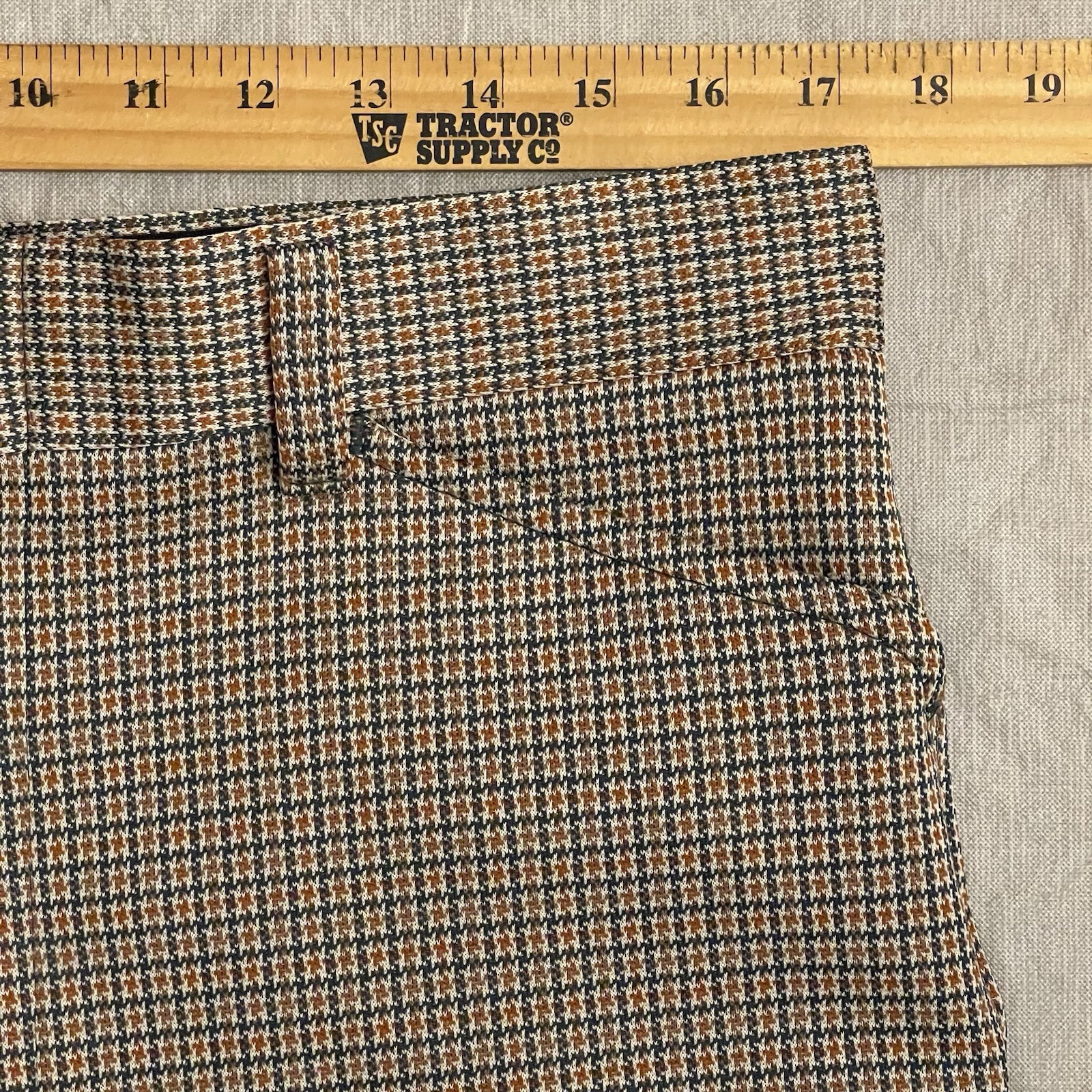 VTG 70s Farah Polyester Pants High Waist Wide Leg Retro Disco Mens Size 34x29