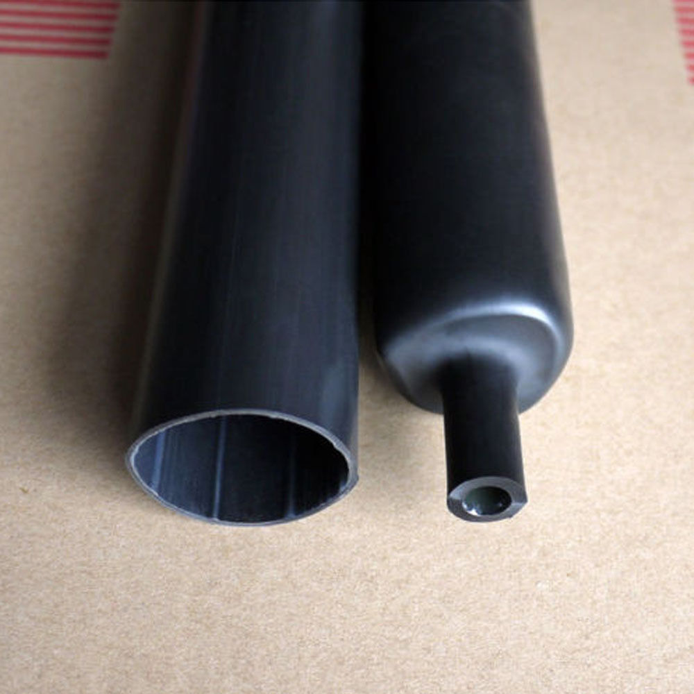 1 roll 650 FT. BLACK 1/8" 3mm ± 10% Polyolefin 2:1 Heat Shrink Rated 600V