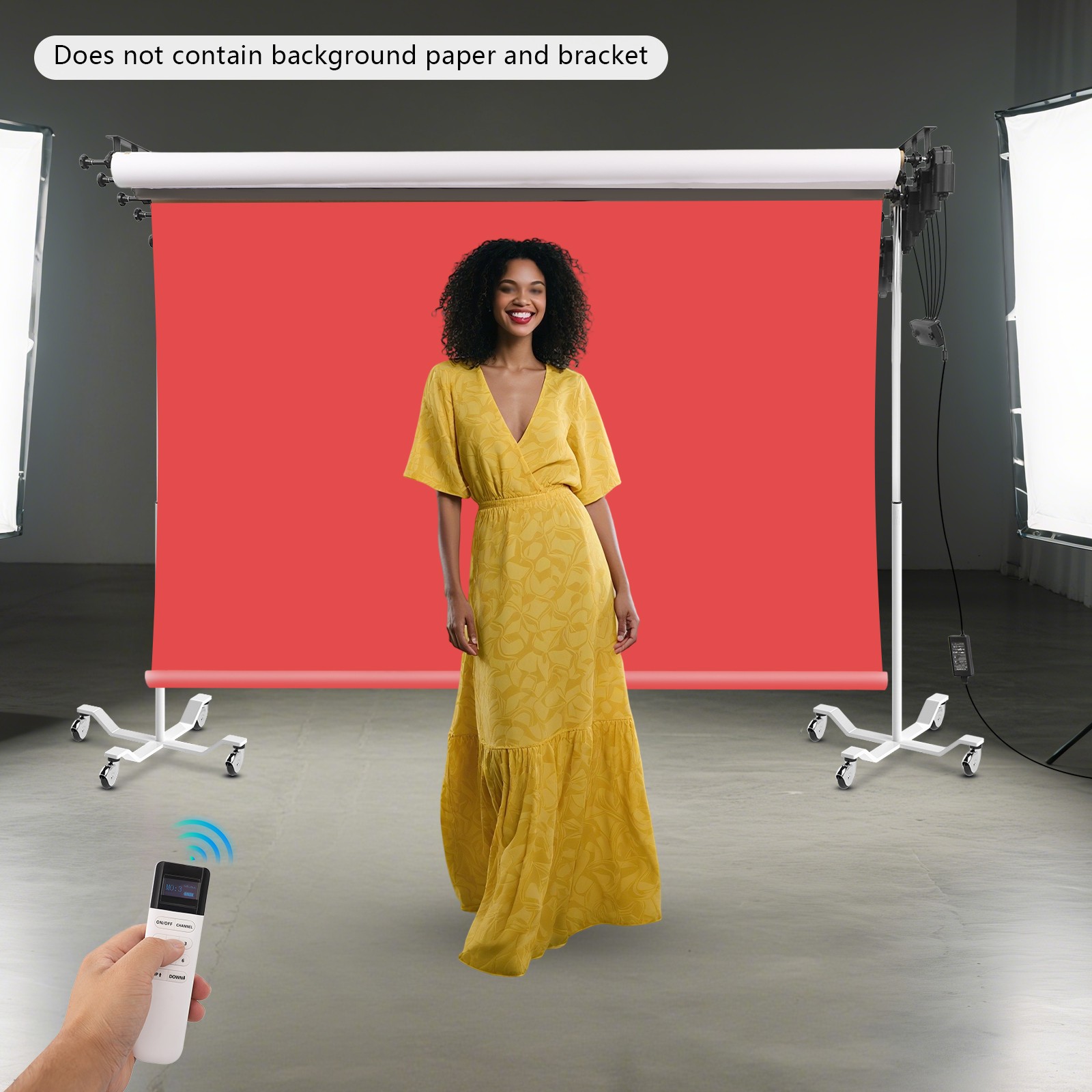 Motorized 6-Roller Backdrop Support System Wall Mount Photo Video w/ Remote