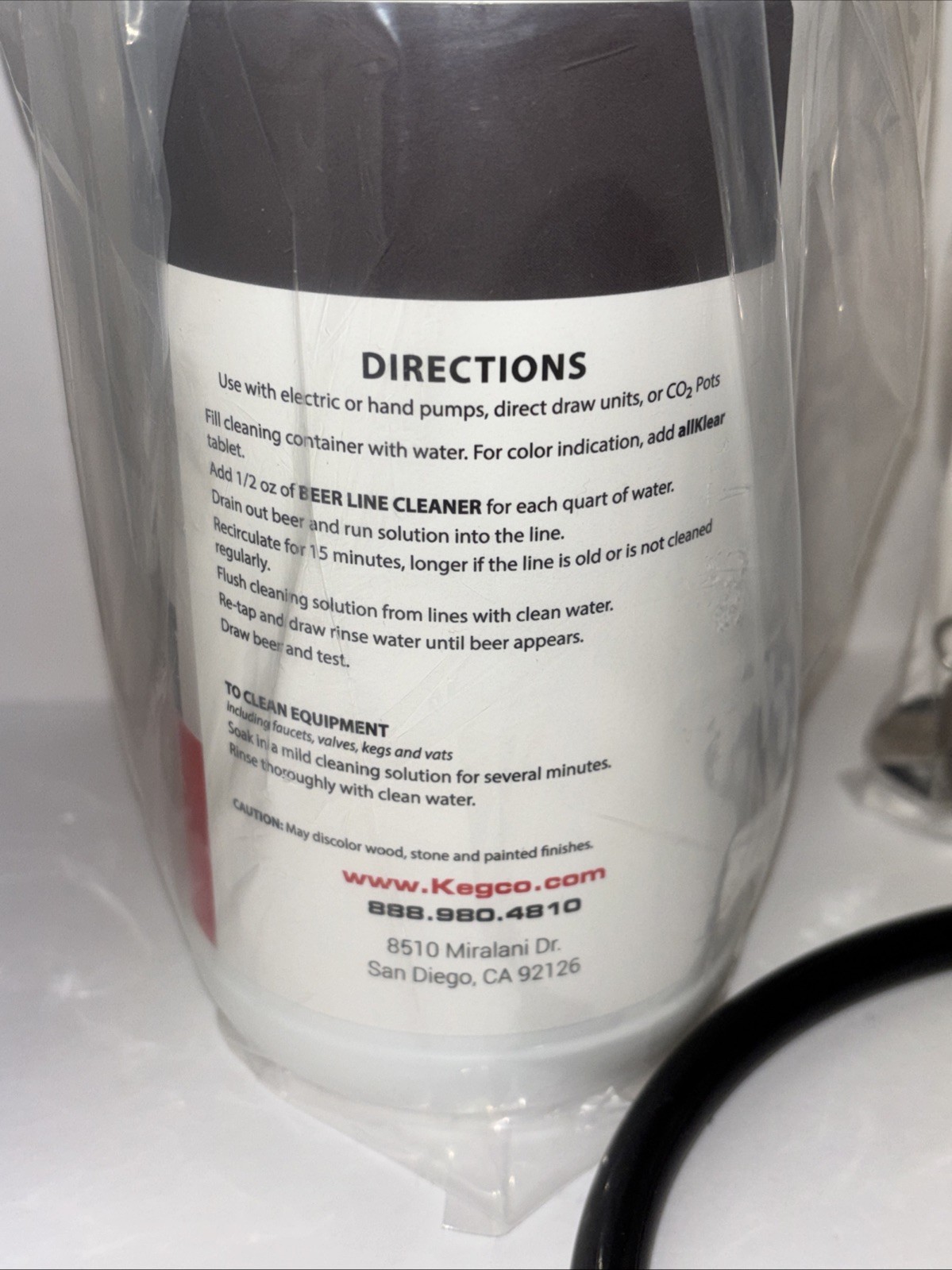 Kegco Deluxe Kegerator Cleaning Kit Pressurized Hand Pump Keg Beer Line Cleaner